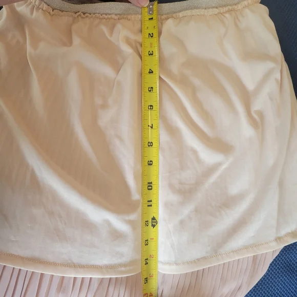 Women LARGE Skirt MAXI peach pleated chiffon partial lining By LOVE RICHE - Picture 8 of 9
